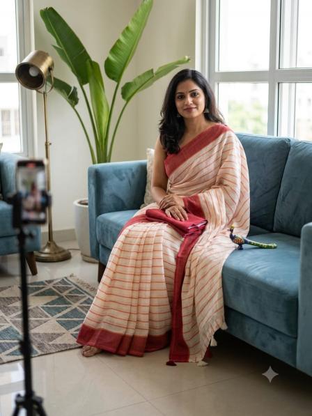 Astitva linen cotton saree b2b wholesale clothing india